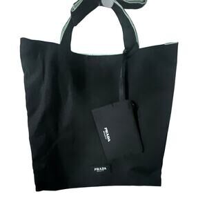 NWT Prada Beauty GWP reversible tote and wallet, Black and TealThis